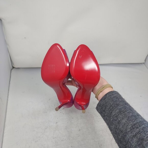 Christian Louboutin Patent Psychic Me Dolly Fuxia Pink Heel Sandal - Picture 2 of 9